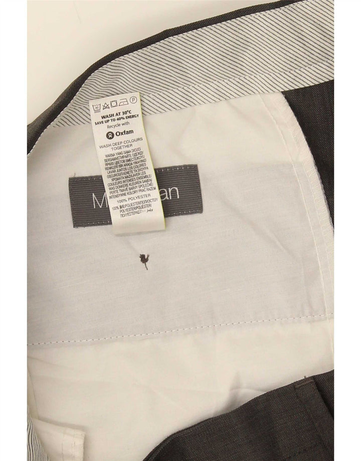 Męskie spodnie garniturowe Marks & Spencer W36 L31 Szary poliester