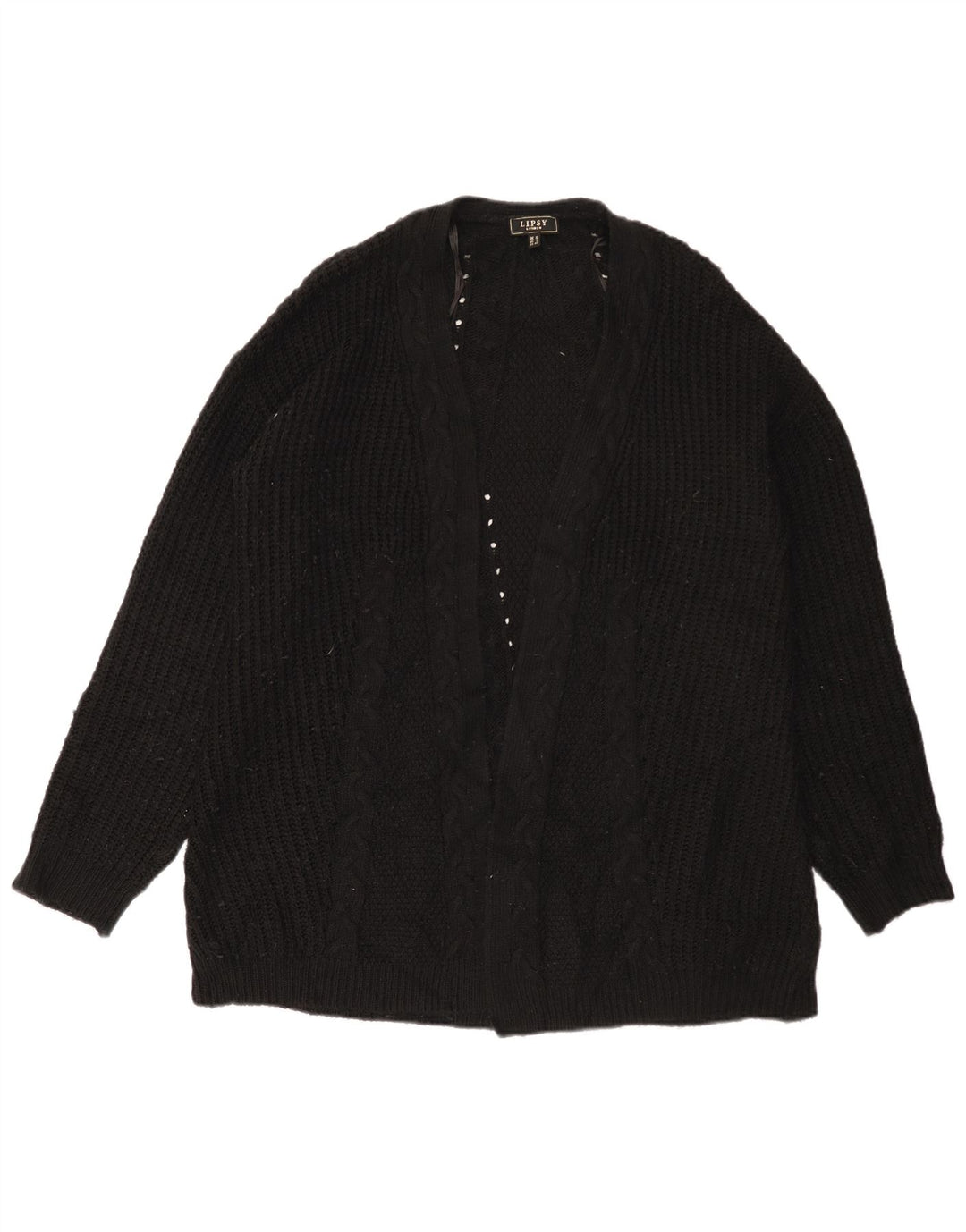 Damski sweter rozpinany Lipsy Longline Open Cardigan UK 12 Medium Black