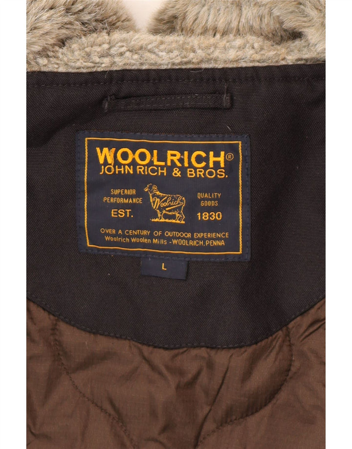 Męska kurtka wiatrówka z kapturem Woolrich UK 40 duża czarna