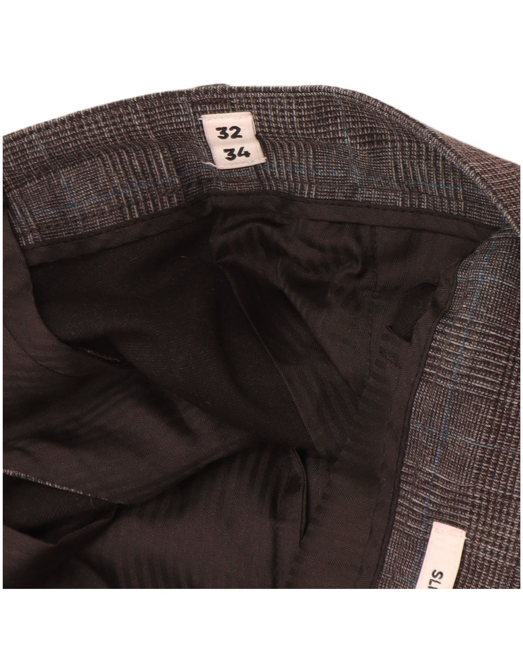Męskie spodnie typu slim chino Jack & Jones W32 L34 Szary poliester w pepitkę