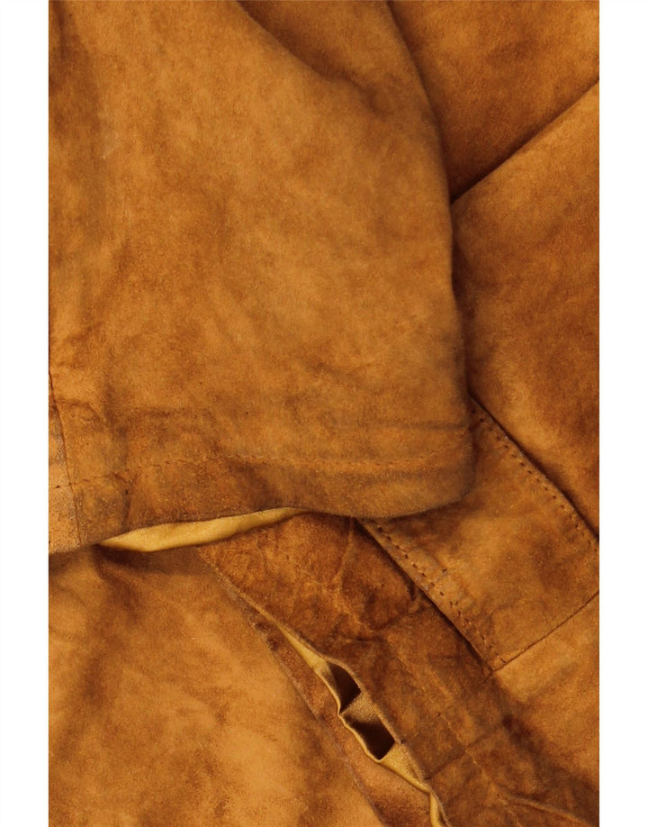 Męska zamszowa kurtka oversize VINTAGE IT 48 Średniobrązowa skóra