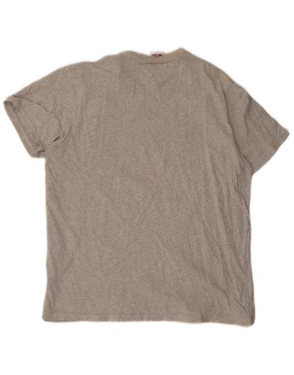 Męska koszulka z grafiką Tommy Hilfiger Top XL, szara bawełna