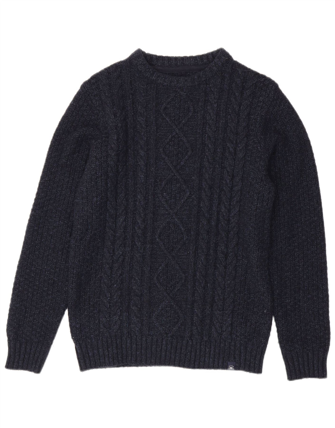 Męski sweter z dekoltem w łódkę Fat Face, mały, granatowy, wełniany