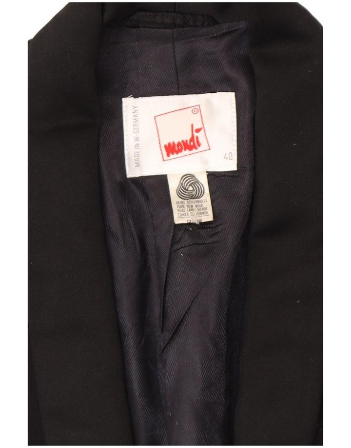 Damska marynarka MONDI zapinana na 1 guzik EU 40 Średnia czarna wełna w kwiaty