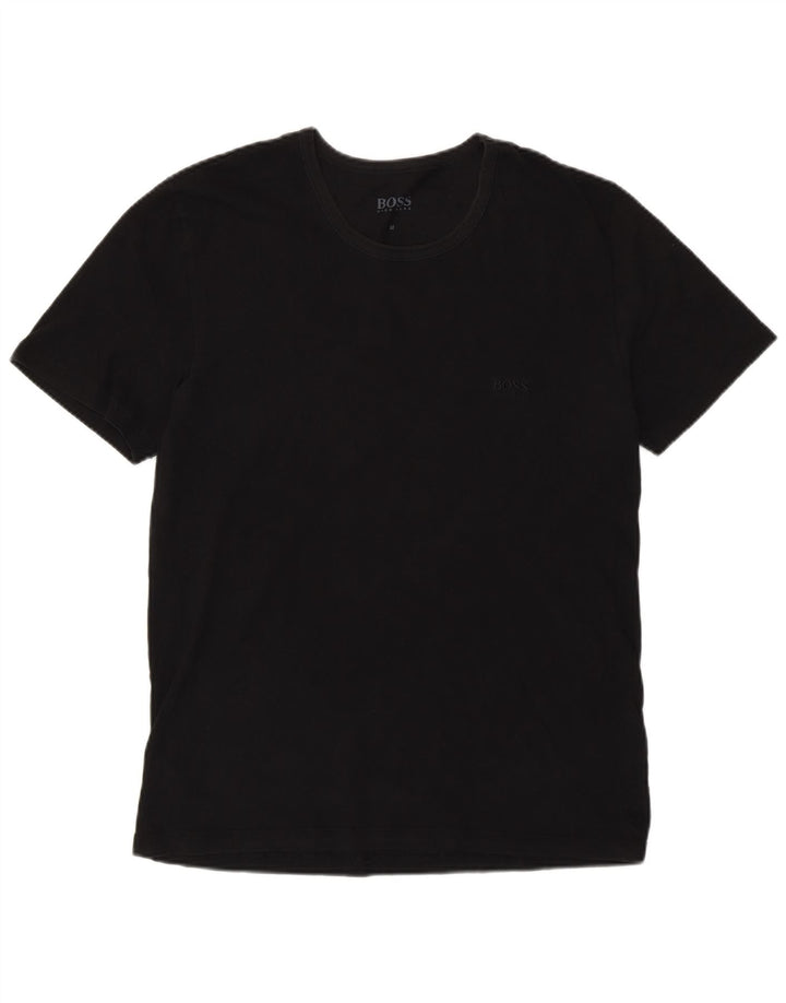 T-shirt męski Hugo Boss, średni czarny, bawełniany