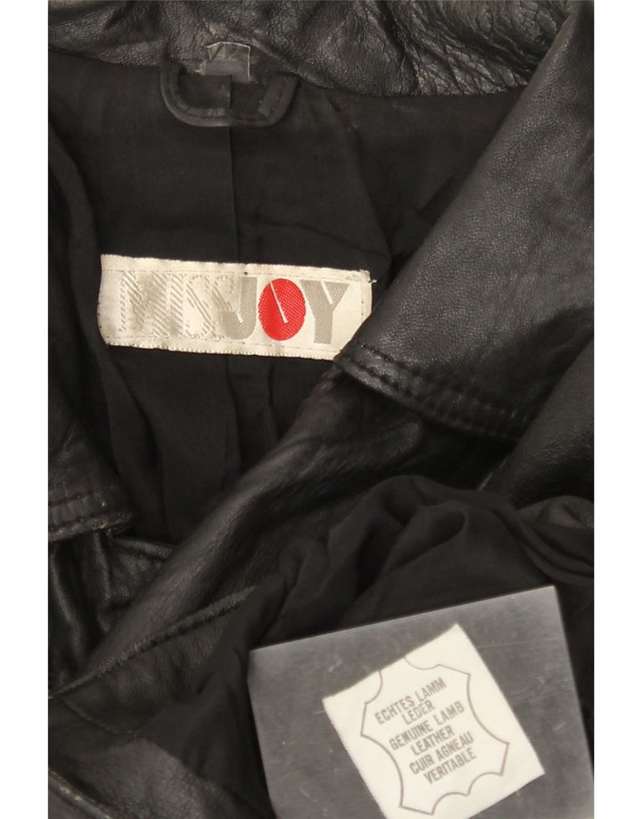 Damska skórzana kurtka motocyklowa MISS JOY IT 42, średnia czarna skóra