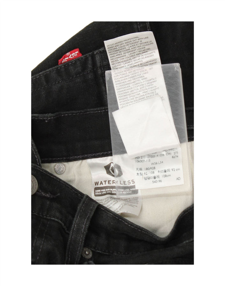 Męskie dżinsy Levi's 514 Straight W36 L34 Czarna bawełna