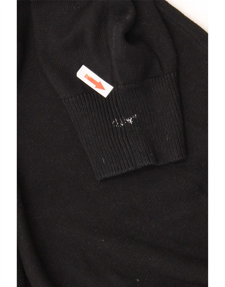 Lyle & Scott Męski sweter z zamkiem błyskawicznym, duży, czarny, bawełniany