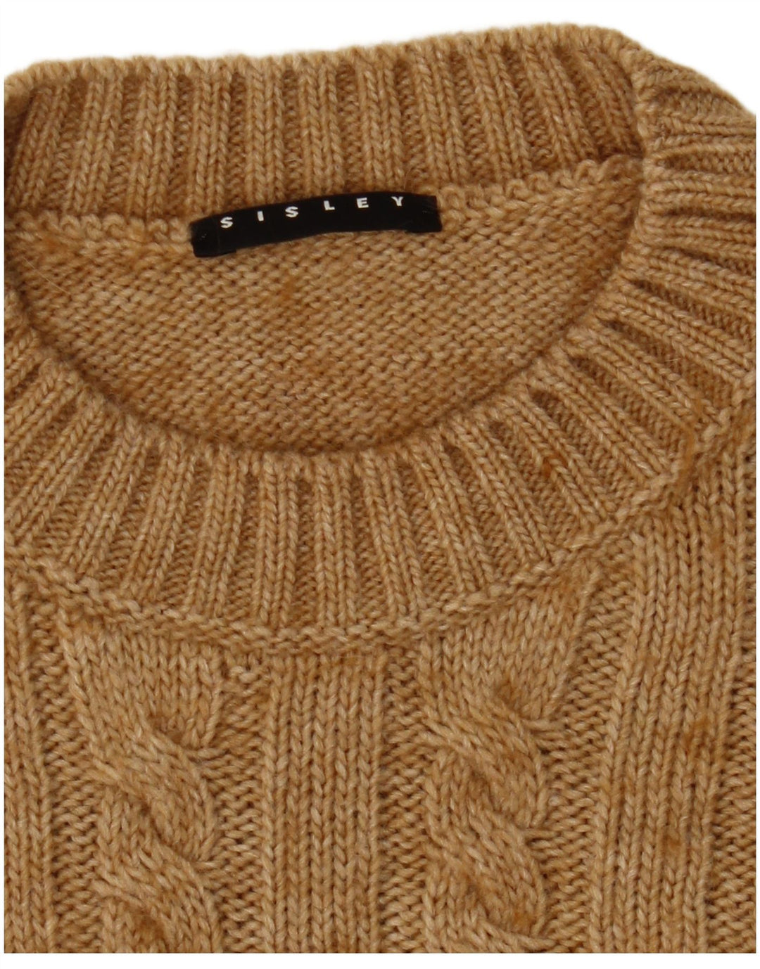 Sweter damski Sisley z okrągłym dekoltem UK 8, mały beż