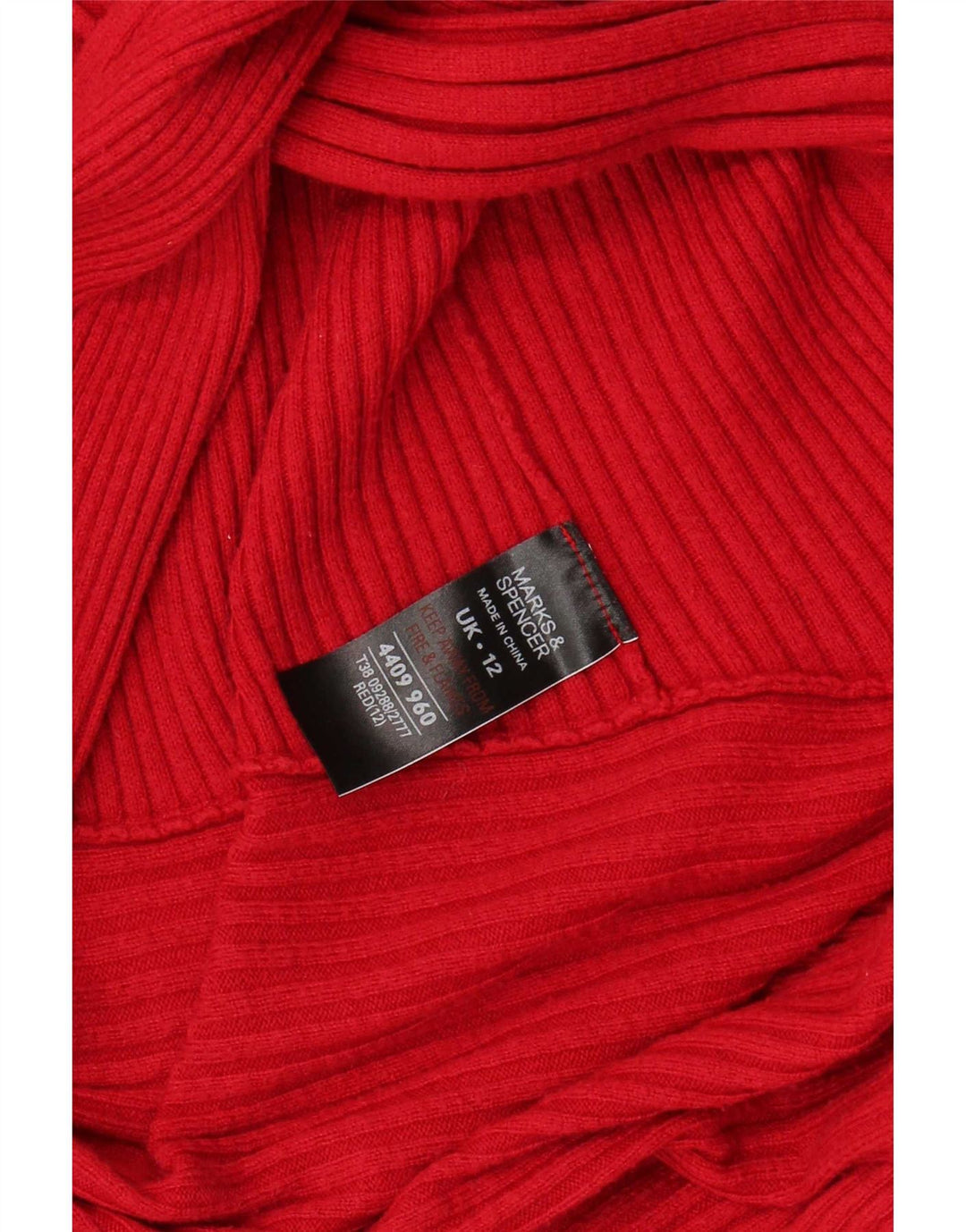 Marks & Spencer Damski sweter rozpinany UK 12, średni czerwony poliamid