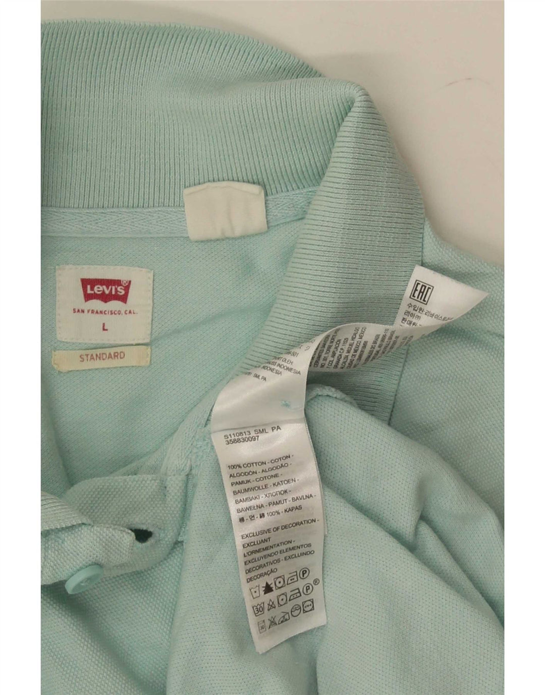 Męska standardowa koszulka polo Levi's, duża, turkusowa, bawełniana