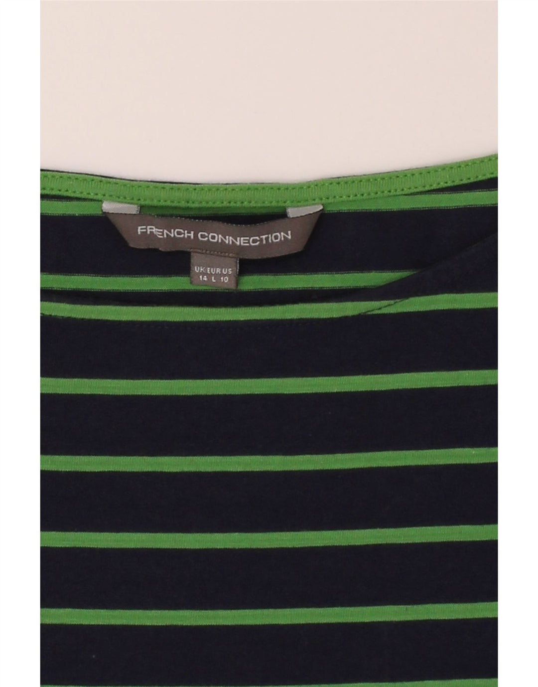 FRENCH CONNECTION Womens Sheath Dress UK 14 Medium Navy Blue Striped Vintage French Connection and Second-Hand French Connection from Messina Hembry 