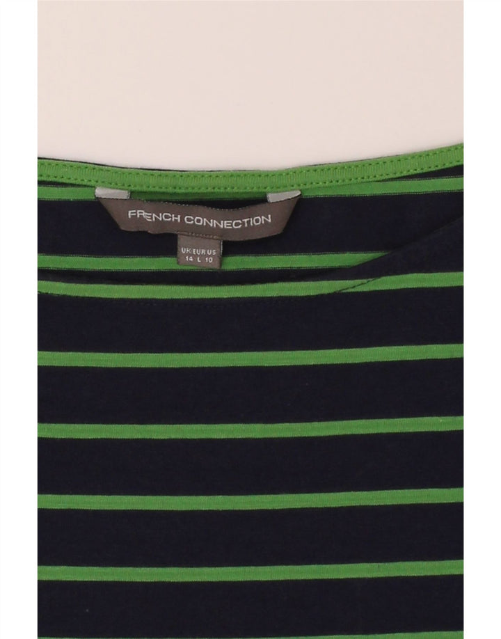 FRENCH CONNECTION Womens Sheath Dress UK 14 Medium Navy Blue Striped Vintage French Connection and Second-Hand French Connection from Messina Hembry 