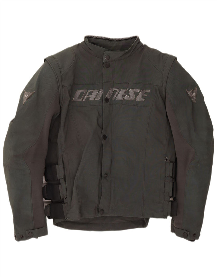 Męska kurtka wyścigowa Dainese Graphic IT 52, duży szary nylon z blokami kolorów