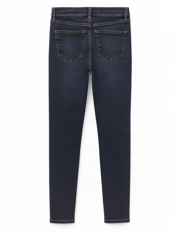Topshop Womens Jamie Distressed Skinny Jeans W26 L27 Navy Blue Cotton