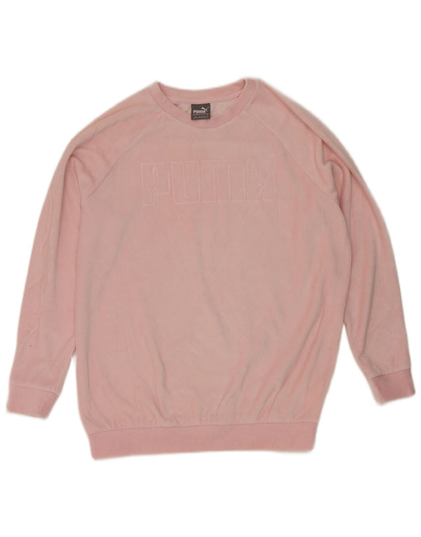 Damska bluza Puma Graphic Oversize Jumper UK 14, duża, różowa bawełna