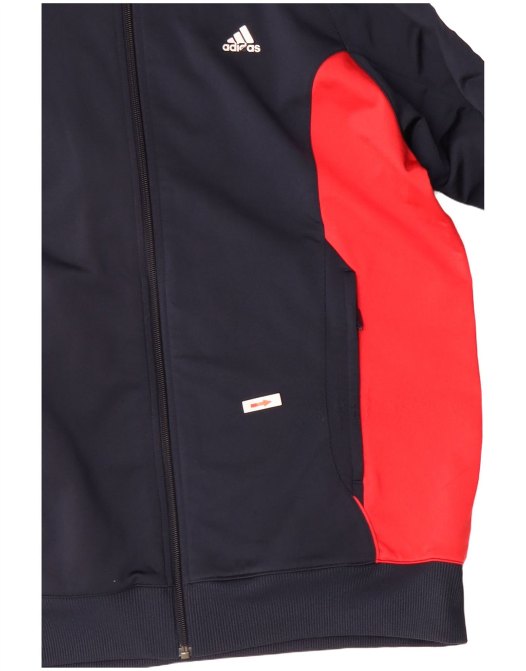 Adidas Męska kurtka dresowa UK 42/44, duża granatowa, poliestrowa