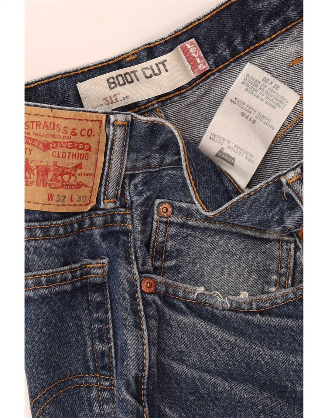 Męskie dżinsy Levi's 517 Bootcut W32 L30 Niebieska bawełna