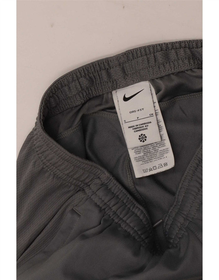 Męskie spodnie dresowe Nike Dri Fit, małe, szare, z blokami kolorów, poliestrowe