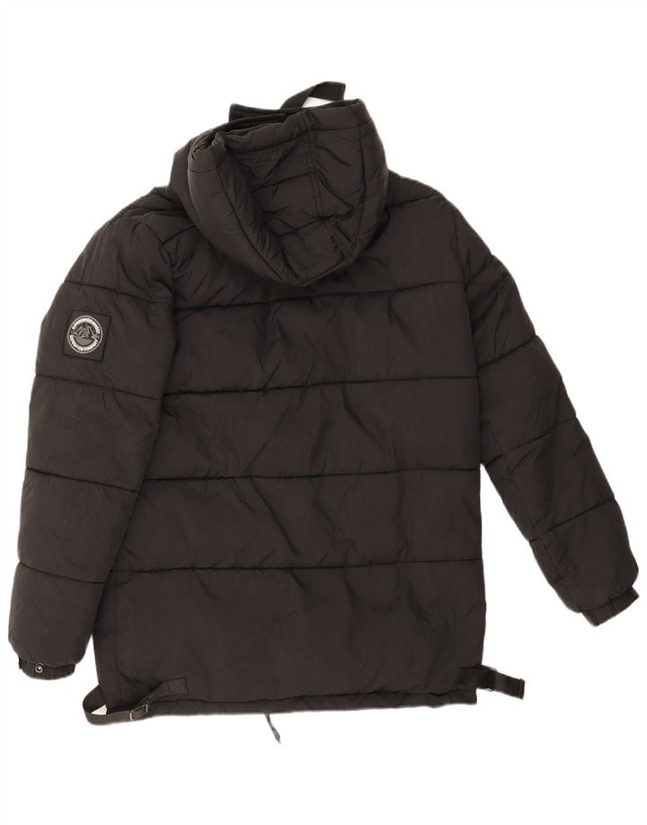 Damska kurtka Superdry z kapturem, oversize, wyściełana UK 8, mały, czarny nylon