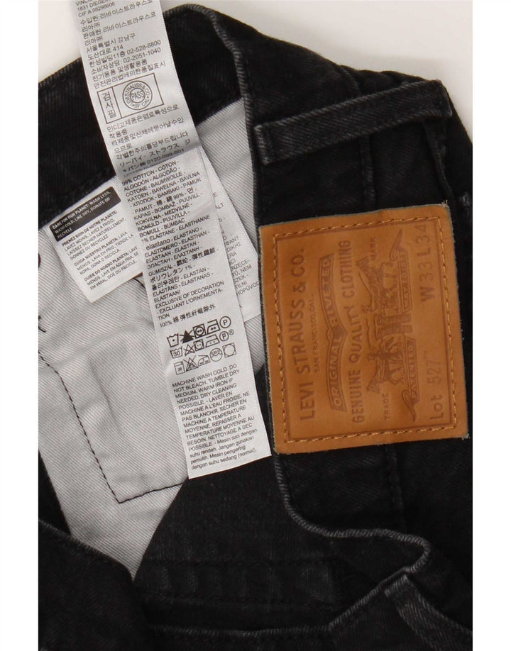 Męskie jeansy Levi's 527 Bootcut W33 L34 Czarna bawełna