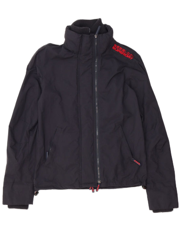 Męska kurtka przeciwdeszczowa Superdry UK 36, mała, granatowa, poliestrowa
