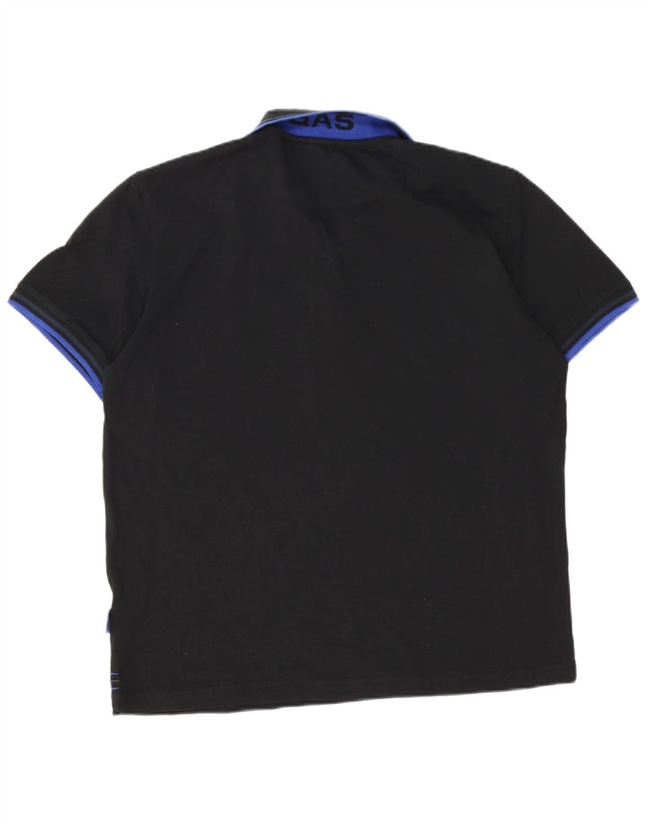 Męska koszulka polo Gas 3XL, czarna, bawełniana