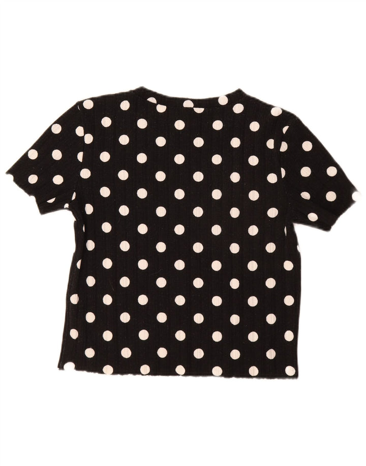 T-shirt damski Zara Top UK 14, duży, czarny w kropki