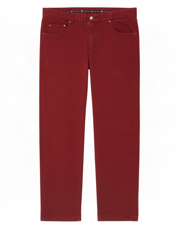 Męskie proste spodnie codzienne Paul & Shark IT 48 Medium W32 L32 Burgundowe