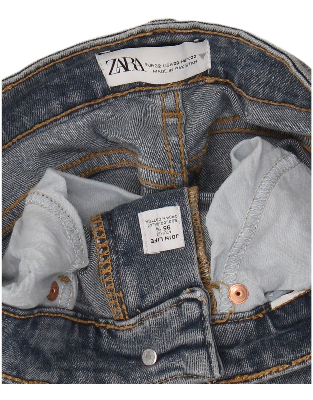 Damskie dżinsy Bootcut z wysokim stanem ZARA W22 L24 Niebieskie, bawełniane