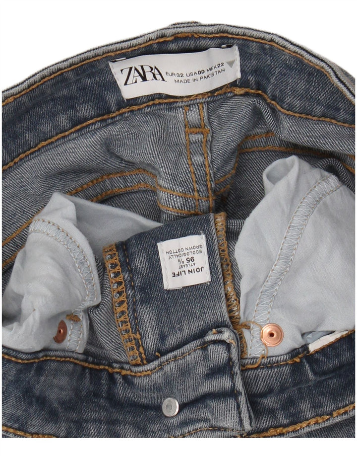 Damskie dżinsy Bootcut z wysokim stanem ZARA W22 L24 Niebieskie, bawełniane