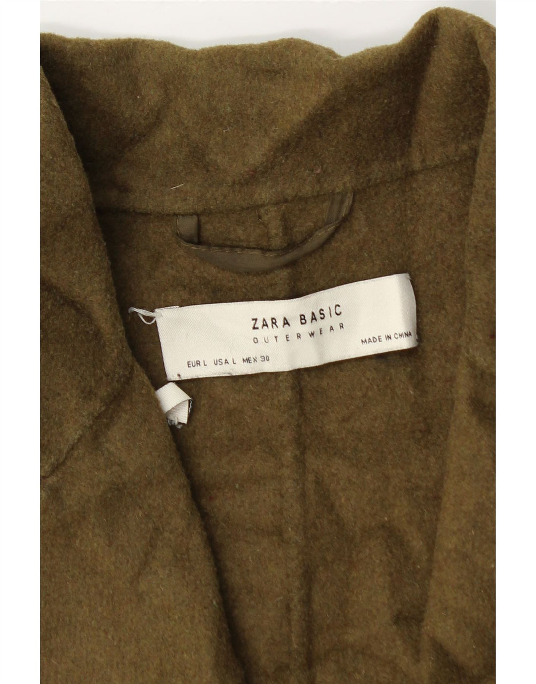 Damski płaszcz oversize Zara UK 16, duża wełna khaki