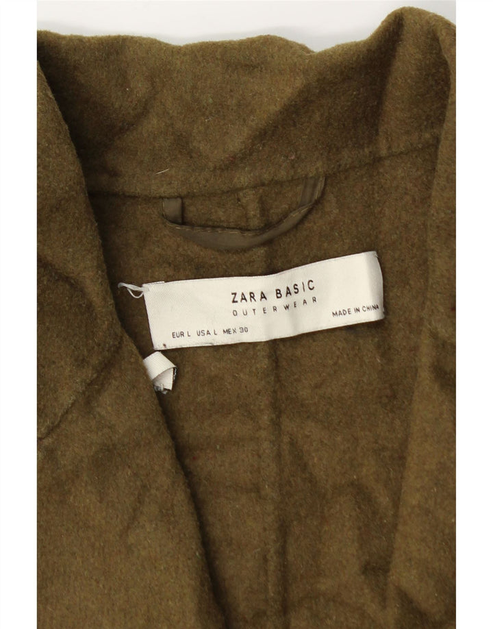 Damski płaszcz oversize Zara UK 16, duża wełna khaki