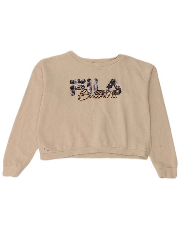 Bluza dziewczęca Fila Crop Graphic Jumper 15-16 lat beżowa bawełna