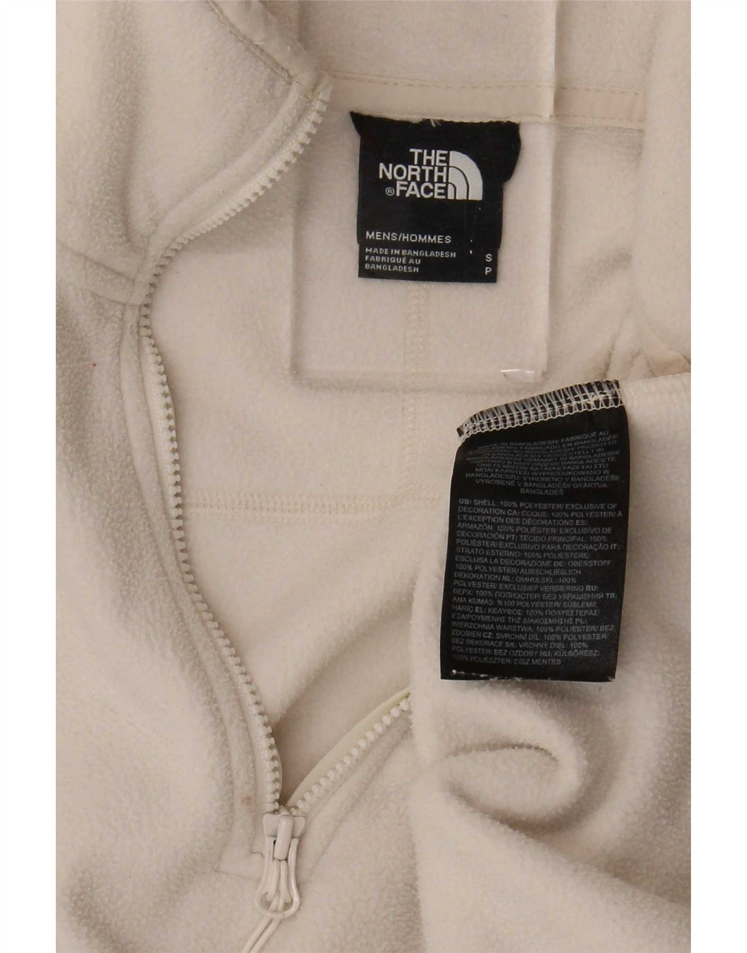 Męski sweter polarowy The North Face z zamkiem błyskawicznym, mały, beżowy, poliester