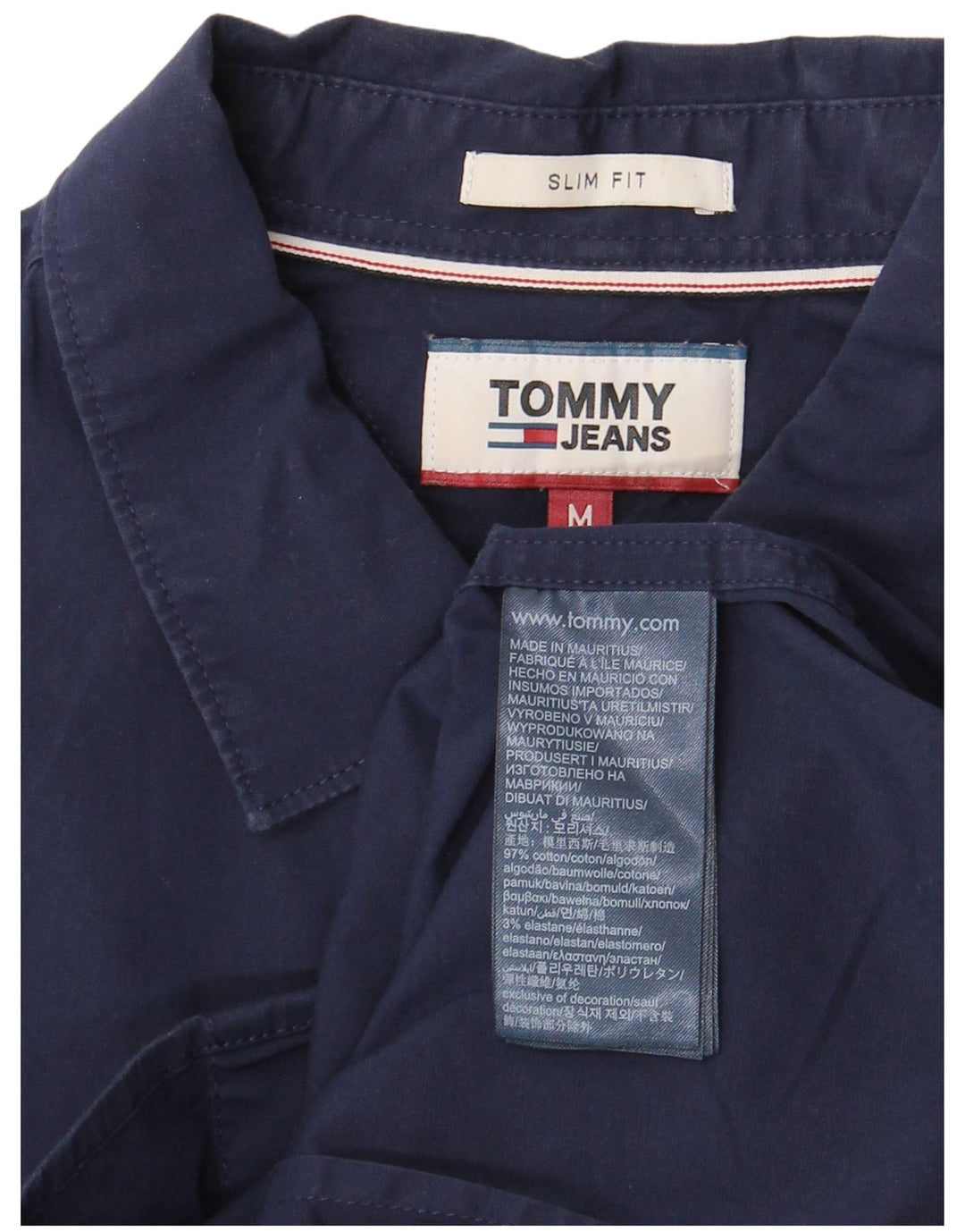 Koszula męska Slim Fit Tommy Hilfiger, średnia, granatowa, bawełniana