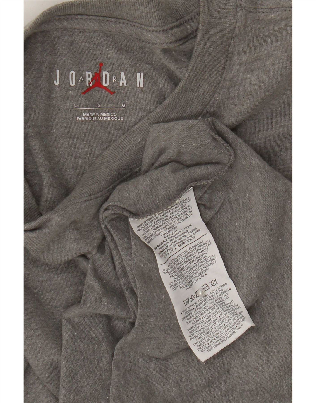 Męski T-shirt z grafiką Jordan, duży, szary, bawełniany