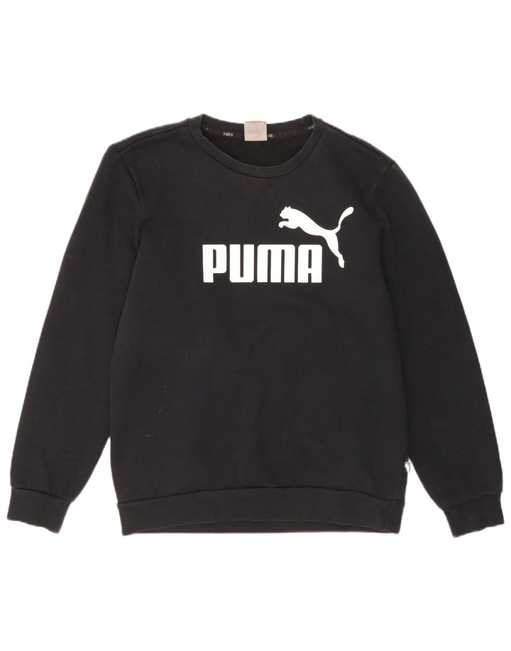 Męska bluza z grafiką Puma, mała, czarna, bawełniana