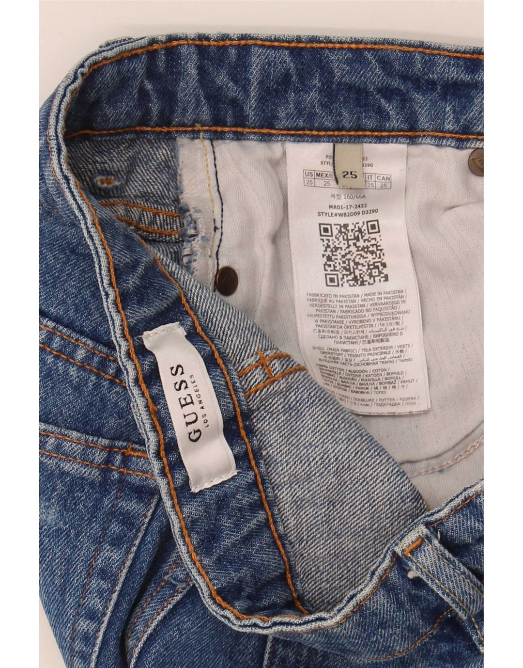 Damskie spodenki jeansowe Guess w trudnej sytuacji W25 XS, niebieskie, poliestrowe