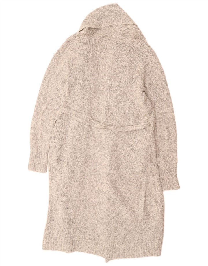 EDDIE BAUER Womens Longline Cardigan Sweater UK 12 Medium Grey Flecked