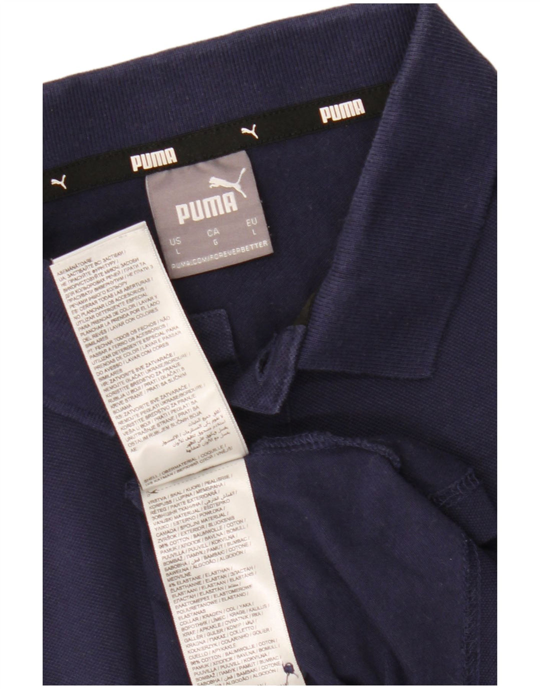 Męska koszulka polo Puma, duża, granatowa, bawełniana