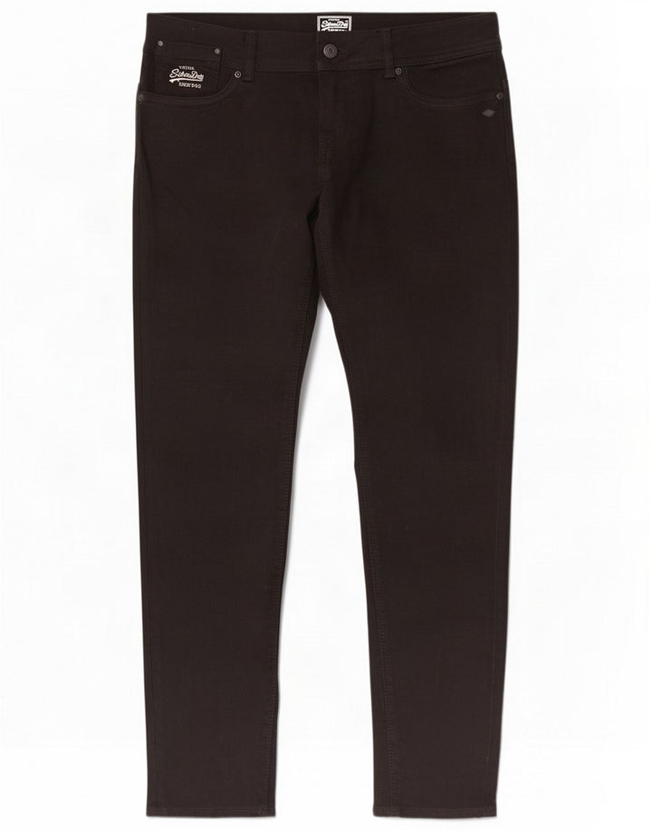 Damskie jeansy slim superdry W30 L30 czarne bawełniane