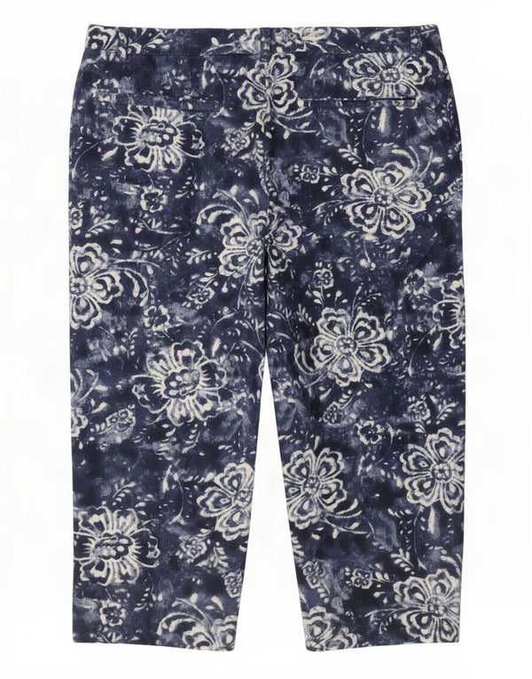Spodnie damskie Chaps Slim Capri US 16 2XL W38 L21 Niebieska bawełna w kwiaty