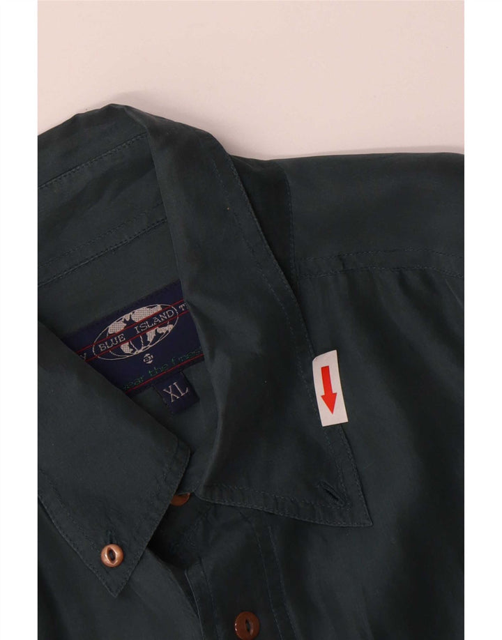 Koszula męska Vintage XL, zielony jedwab
