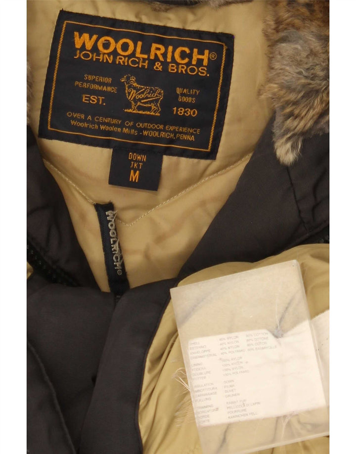 Damska ocieplana kurtka z kapturem Woolrich UK 14, średni czarny nylon