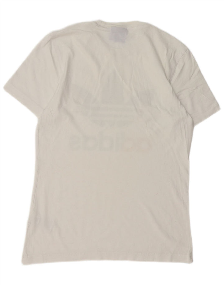 ADIDAS Mens Graphic T-Shirt Top Medium White Cotton