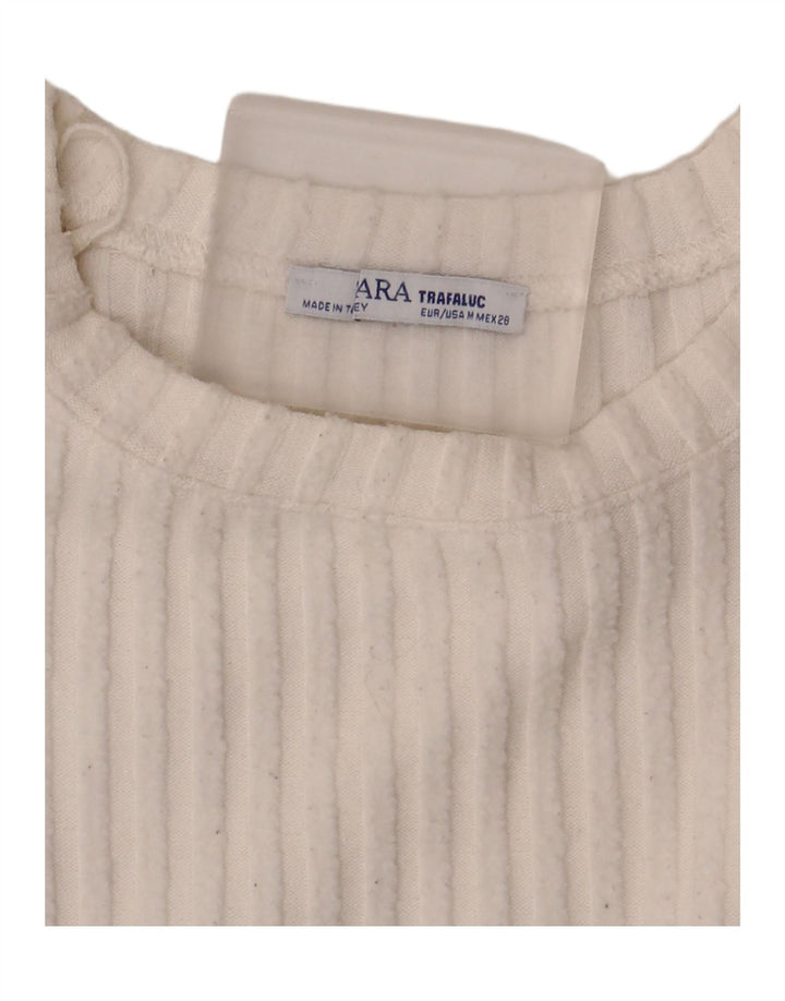 Damski top oversize Zara z długim rękawem, UK 14, średni biały