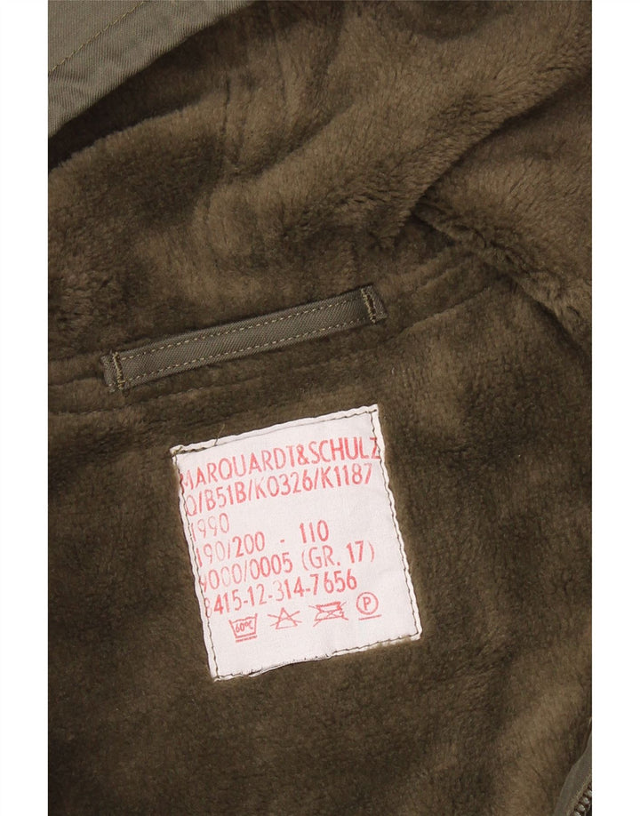 Vintage męska kurtka wojskowa z kapturem i kapturem UK 38 Medium Khaki