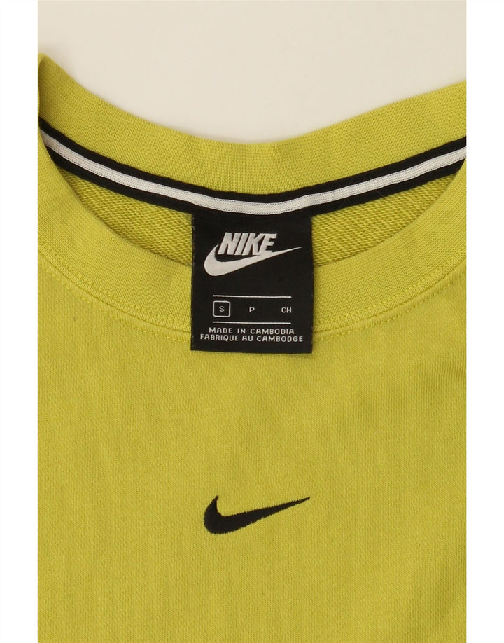 NIKE Mens Graphic Sweatshirt Jumper Small Yellow Cotton Vintage Nike and Second-Hand Nike from Messina Hembry 