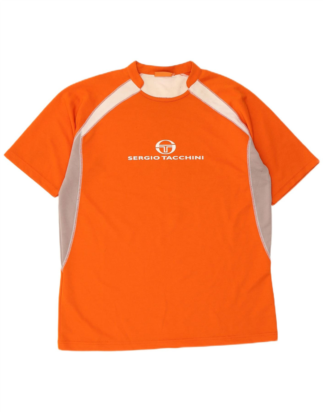 Męska koszulka z grafiką Sergio Tacchini Top XL Pomarańczowy poliester z blokami kolorów